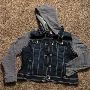 Jean jacket with hoodie